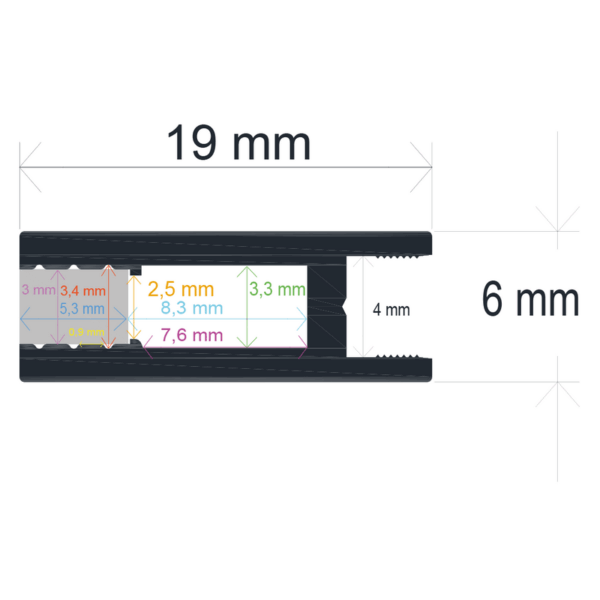 Perfil LED extrafino de superficie de 6 mm x 19 mm - Imagen 3
