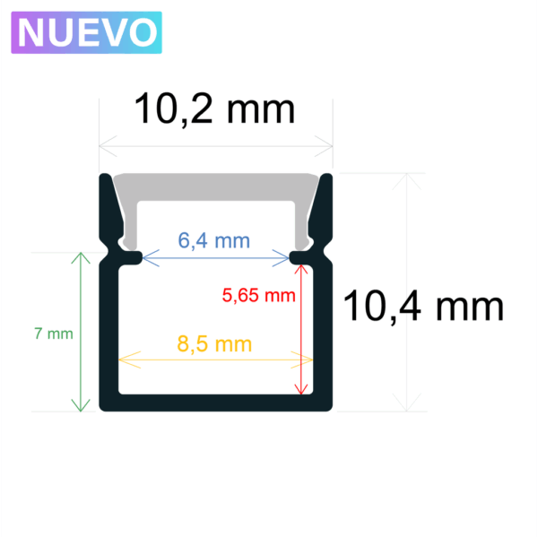 Perfil de superficie 10,2 mm x 10,4 mm - Imagen 2