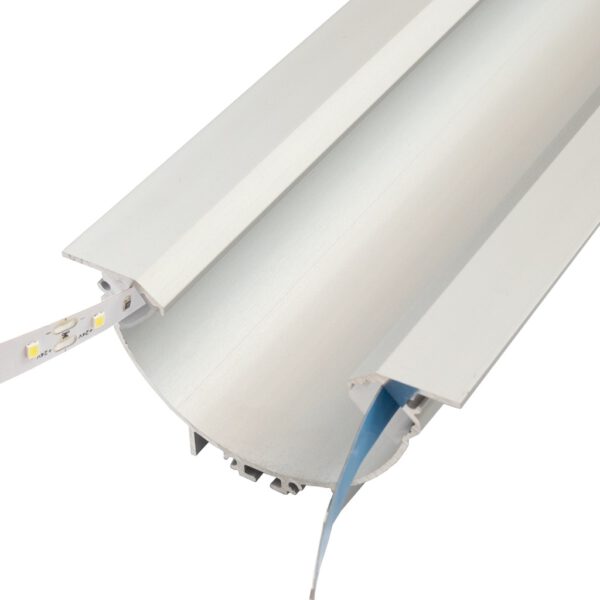 Perfil LED cóncavo con luz bilateral indirecta para empotrar de 101,6 mm x 49,25 mm