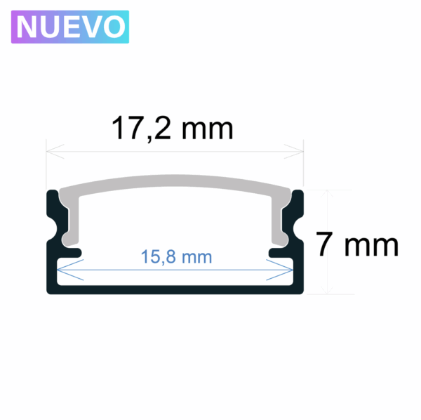 Perfil LED de superficie de 17.2 mm x 7 mm - Imagen 2