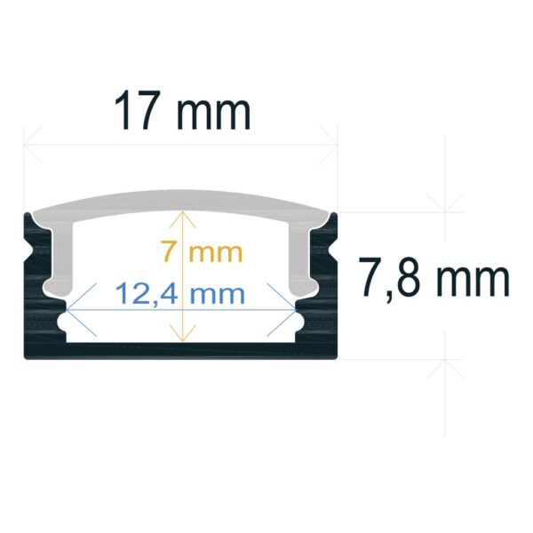 Perfil LED de superficie de 17 mm x 7,8 mm - Imagen 3