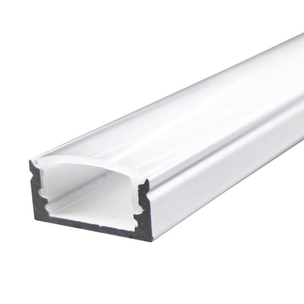 Perfil LED de superficie de 17 mm x 7,8 mm lacado en blanco
