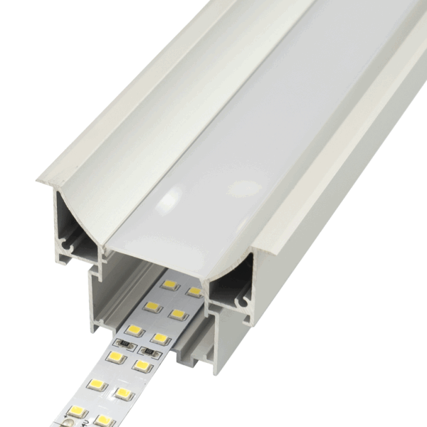 Perfil LED cóncavo para empotrar en techos o paredes de 65,01 mm x 45 mm - Imagen 3