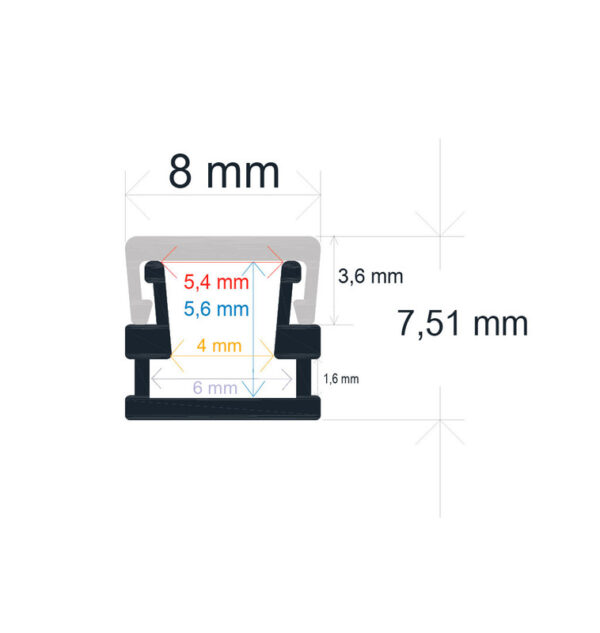 Perfil LED extrafino de superficie de 8 mm x 7,51 mm - Imagen 2
