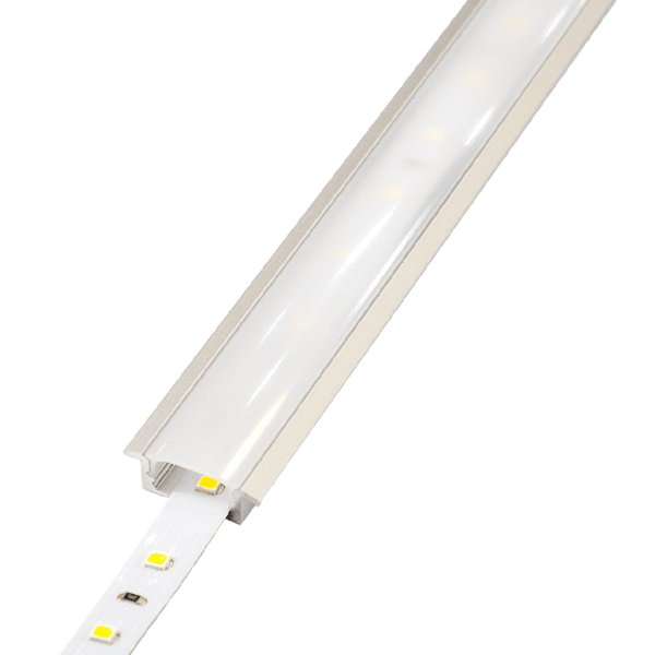 Perfil LED empotrable de 23 mm x 7,8 mm blanco - Imagen 2